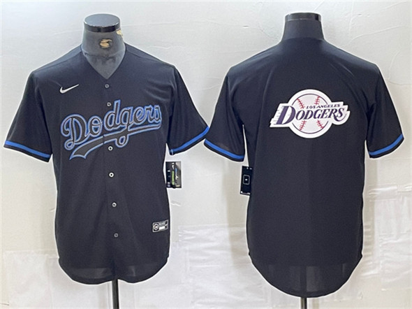 Los Angeles Dodgers Team Big Logo Black Fashion Stitched Jersey - Zenithce