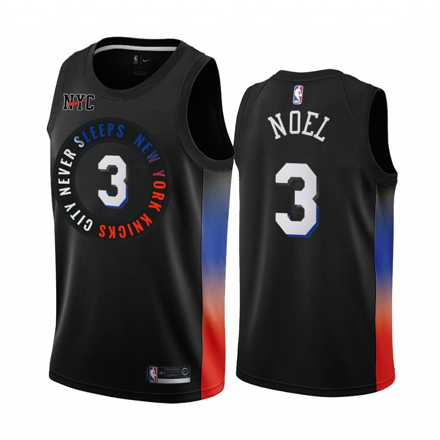 Knicks #3 Nerlens Noel Black Swingman 2020-21 City Edition Jersey - Zenithce