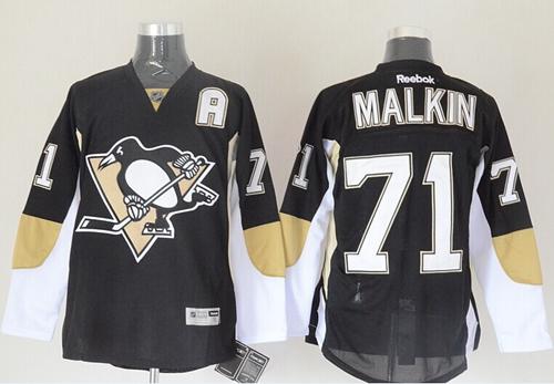 Penguins #71 Evgeni Malkin Black Stitched Jersey - Zenithce