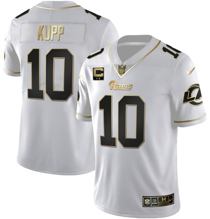 Los Angeles Rams #10 Cooper Kupp White Golden With 2-Star Patch Vapor Stitched Jersey - Zenithce