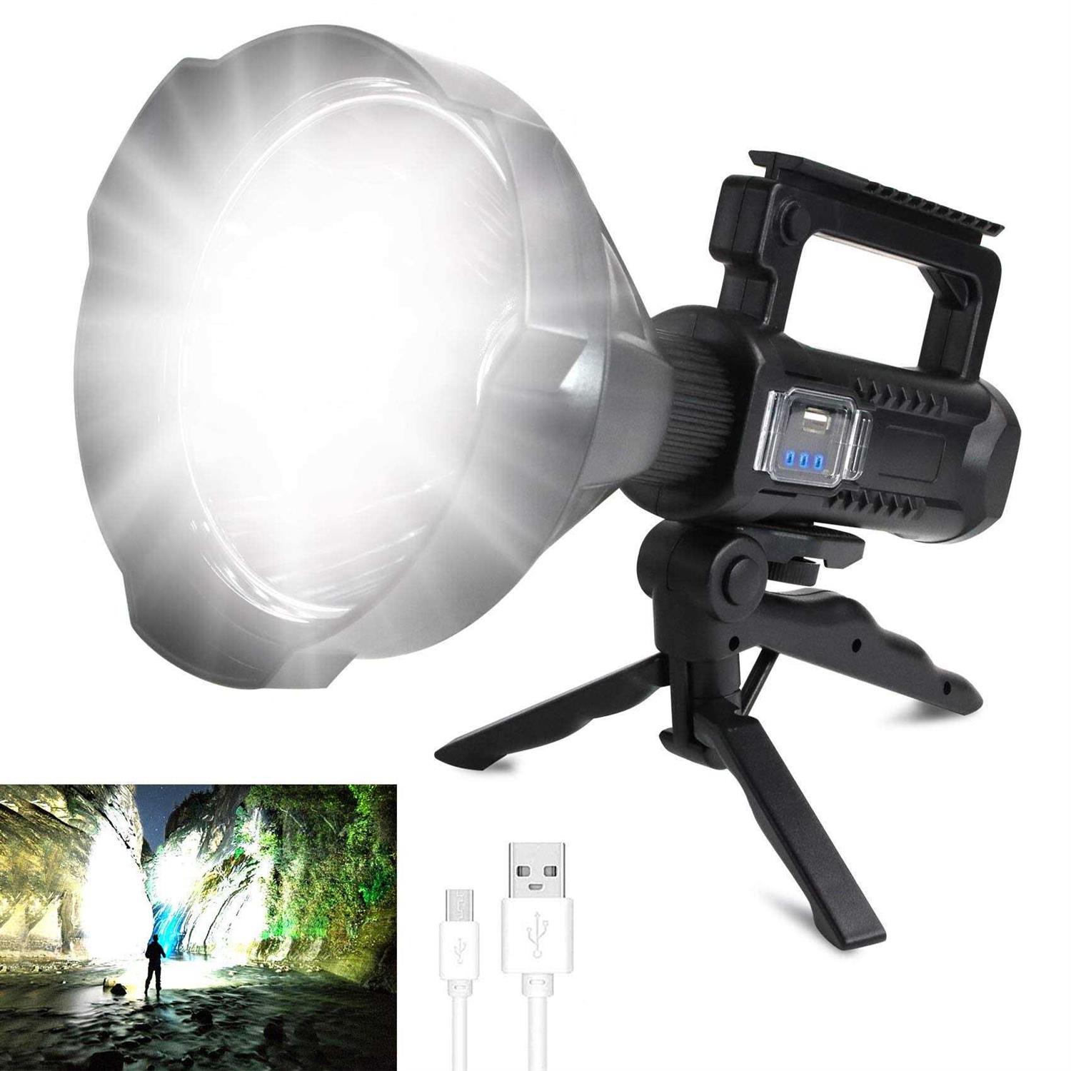 Foleto Rechargeable LED Spotlight Flashlights High Lumens Super Bright Flashlight with 4 Modes Ipx5 Waterproof - Zenithce