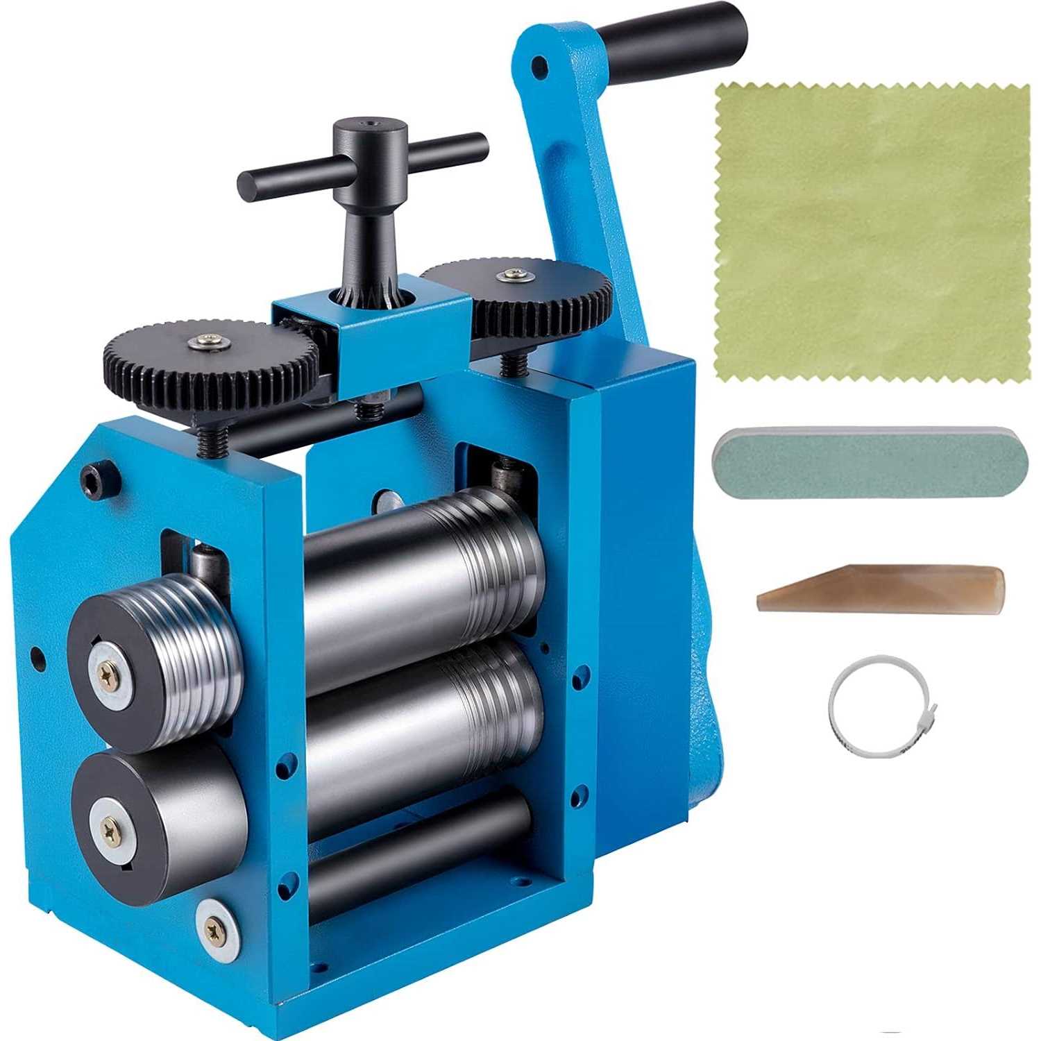 VEVOR Rolling Mills 3/76mm Jewelry Rolling Mill Machine Gear Ratio 1:2.5 Wire Roller Mill 0.1-7mm Press Thickness Manual Combination Rolling Mill SDYJ75MM3GQ2G72AHV0 - Zenithce