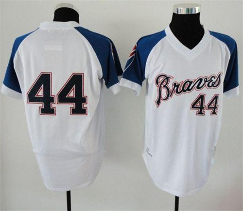 Atlanta Braves Customized 1974 White Mitchell And Ness Throwback Stitched Jersey - Zenithce