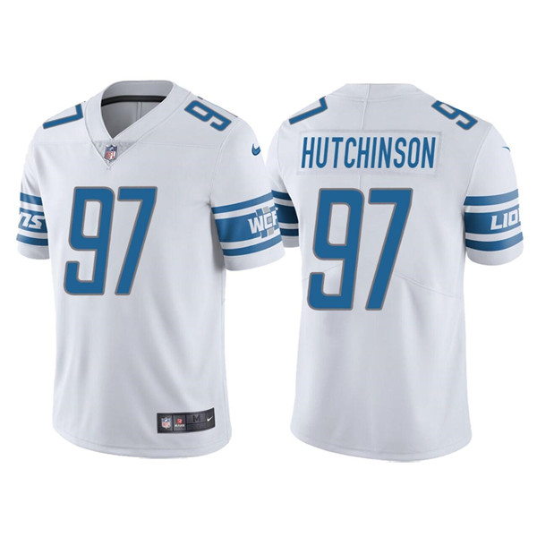 Detroit Lions #97 Aidan Hutchinson White Vapor Untouchable Limited Stitched Jersey - Zenithce