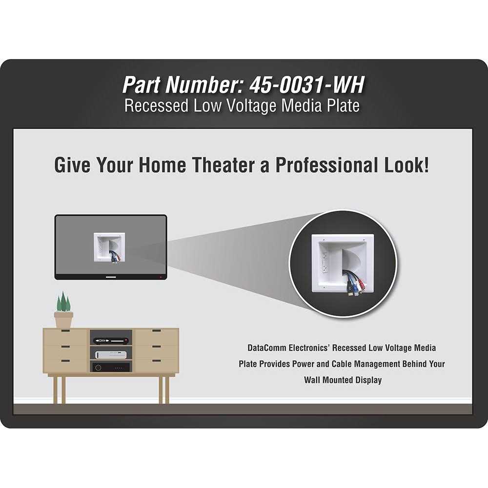 DataComm Electronics 45-8011-1P Connected Media Box with Power Receptacle - Zenithce
