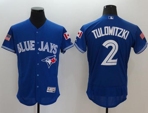 Blue Jays #2 Troy Tulowitzki Blue Fashion Stars Stripes Flexbase Authentic Stitched Jersey - Zenithce