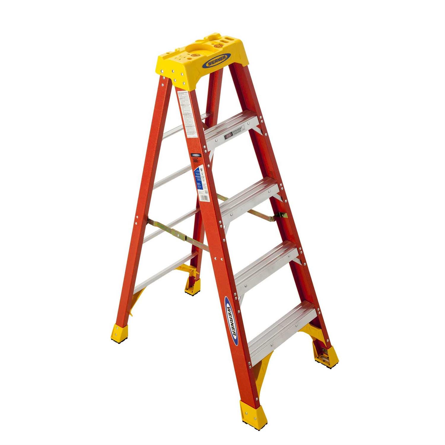 Werner 4 ft. Fiberglass Step Ladder 250 lbs. Load Capacity Type I Duty Rating - Zenithce