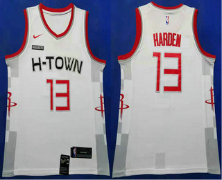 Houston Rockets #13 James Harden White 2020 City Edition Swingman Jersey With The Sponsor Logo - Zenithce