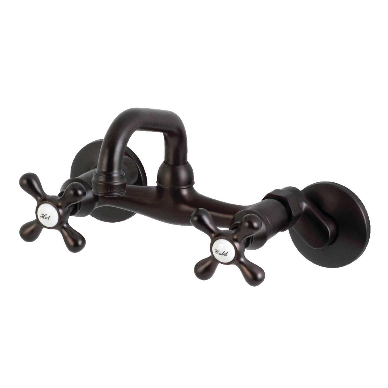 Kingston Brass Two Handle Wall Mount Kitchen Faucet KS213C - Zenithce