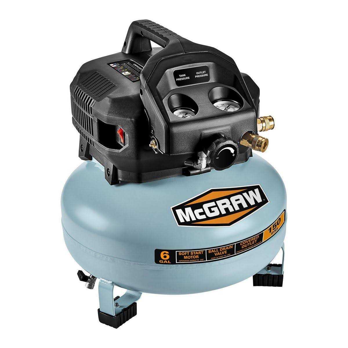Mcgraw 3 Gallon 1/3 HP 110 PSI Oil-Free Pancake Air Compressor - Zenithce