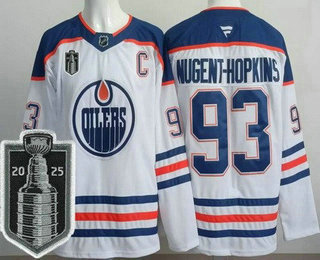Edmonton Oilers #93 Ryan Nugent Hopkins White 2025 Stanley Cup Final Authentic Jersey - Zenithce