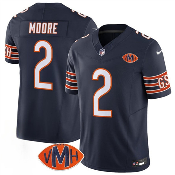 Chicago Bears #2 D.J. Moore Navy 2025 F.U.S.E. With VMH Patch Vapor Untouchable Limited Football Stitched Jersey - Zenithce