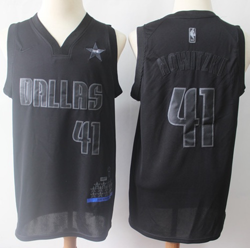 Mavericks #41 Dirk Nowitzki Black MVP Swingman Jersey - Zenithce