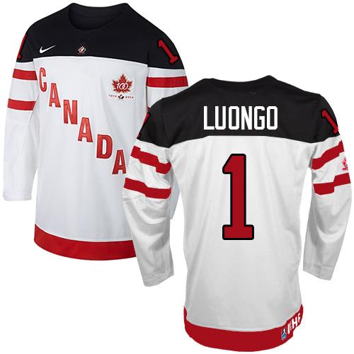 Olympic CA. #1 Roberto Luongo White 100th Anniversary Stitched Jersey - Zenithce