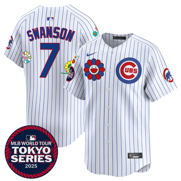 Chicago Cubs #7 Dansby Swanson White 2025 Tokyo Series Limited Stitched Jersey - Zenithce