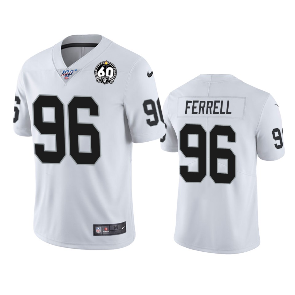 Raiders #96 Clelin Ferrell White 60th Anniversary Vapor Limited Stitched 100th Season Jersey - Zenithce