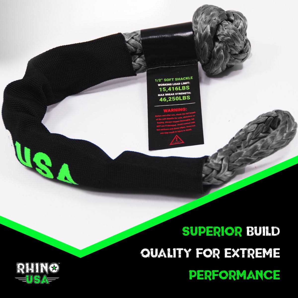 Rhino USA 1/2 inch Synthetic Soft Shackles - Zenithce