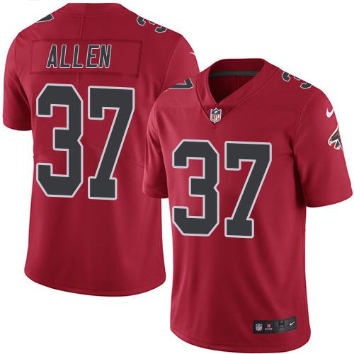 Falcons #37 Ricardo Allen Red Stitched Limited Rush Nike Jersey - Zenithce