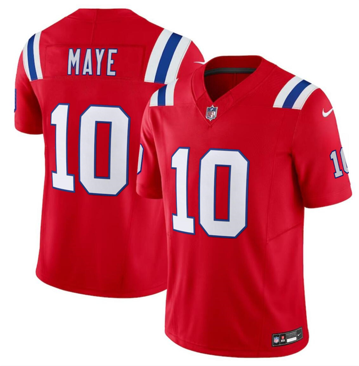New England Patriots #10 Drake Maye Red 2024 Draft F.U.S.E. Vapor Limited Stitched Jersey - Zenithce