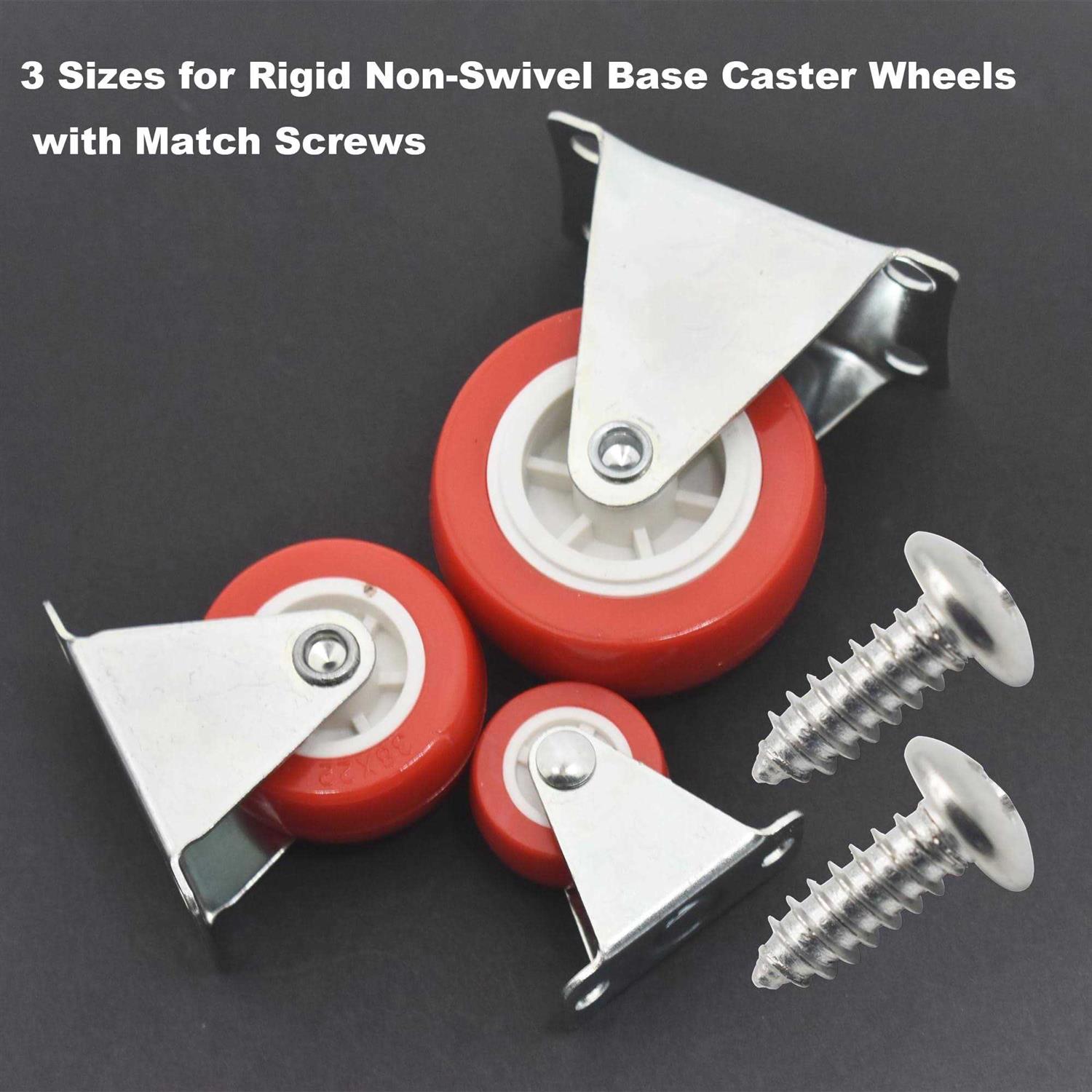 Floyutin Rigid No-swivel Plate Hard Rubber Caster Wheels for Fu - Zenithce