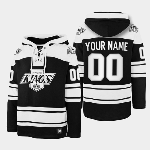 Los Angeles Kings Custom Black Ageless Must-Have Lace-Up Pullover Hoodie - Zenithce