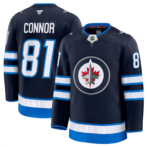 Winnipeg Jets #81 Kyle Connor Navy 2024-25 Home Stitched Jersey - Zenithce