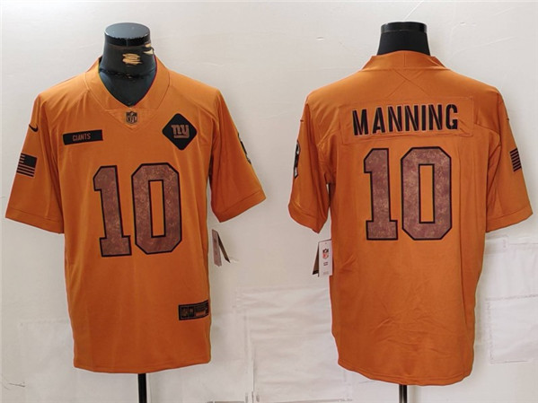 New York Giants #10 Eli Manning 2023 Brown Salute To Service Limited Stitched Jersey - Zenithce