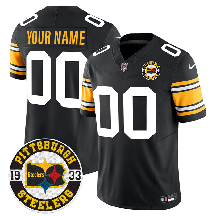 Pittsburgh Steelers Throwback 1933 Patch black Vapor Limited All Stitched Jersey - Zenithce