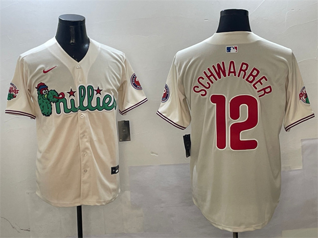 Philadelphia Phillies #12 Kyle Schwarber Cream Phanatic Limited Stitched Jersey - Zenithce