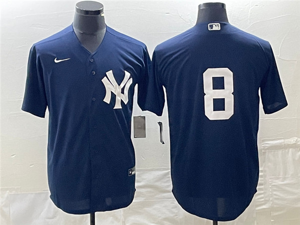 New York Yankees #8 Yogi Berra Navy Cool Base Stitched Jersey - Zenithce