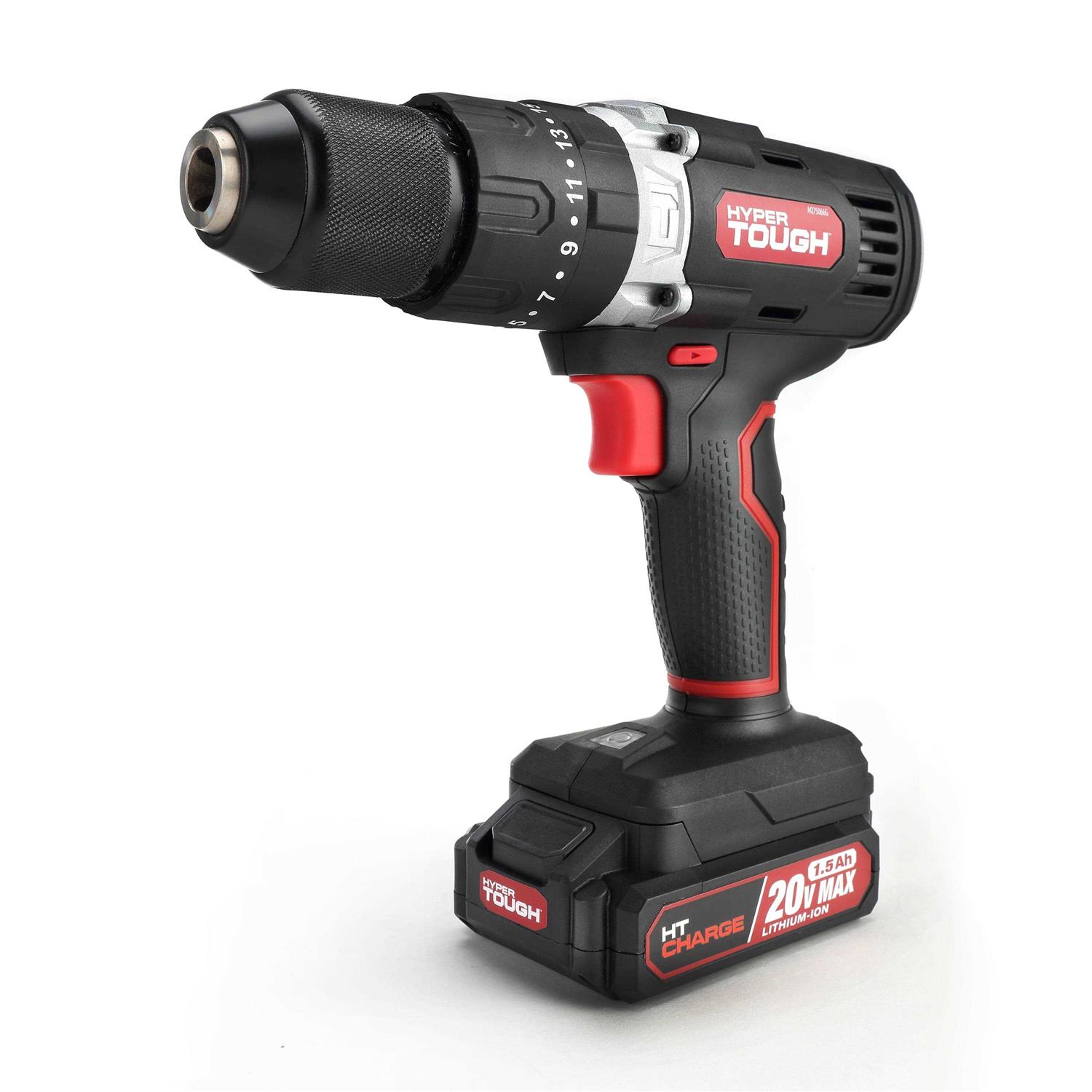 Hyper Tough 20V Max Lithium-Ion 3/8 inch Cordless Drill 70-Piece Home Tool Set - Zenithce