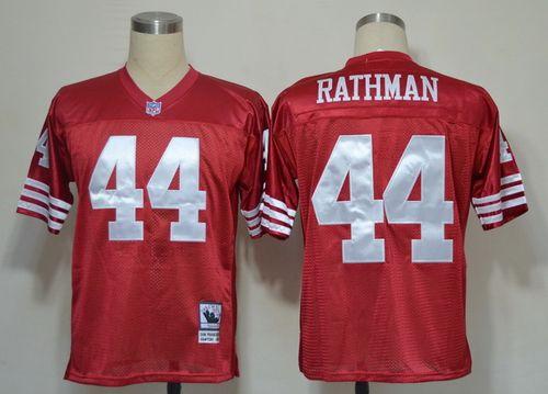 Mitchell And Ness 49ers #44 Tom Rathman Red Stitched Throwback Jersey - Zenithce