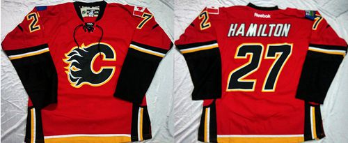 Flames #27 Dougie Hamilton Red Home Stitched Jersey - Zenithce