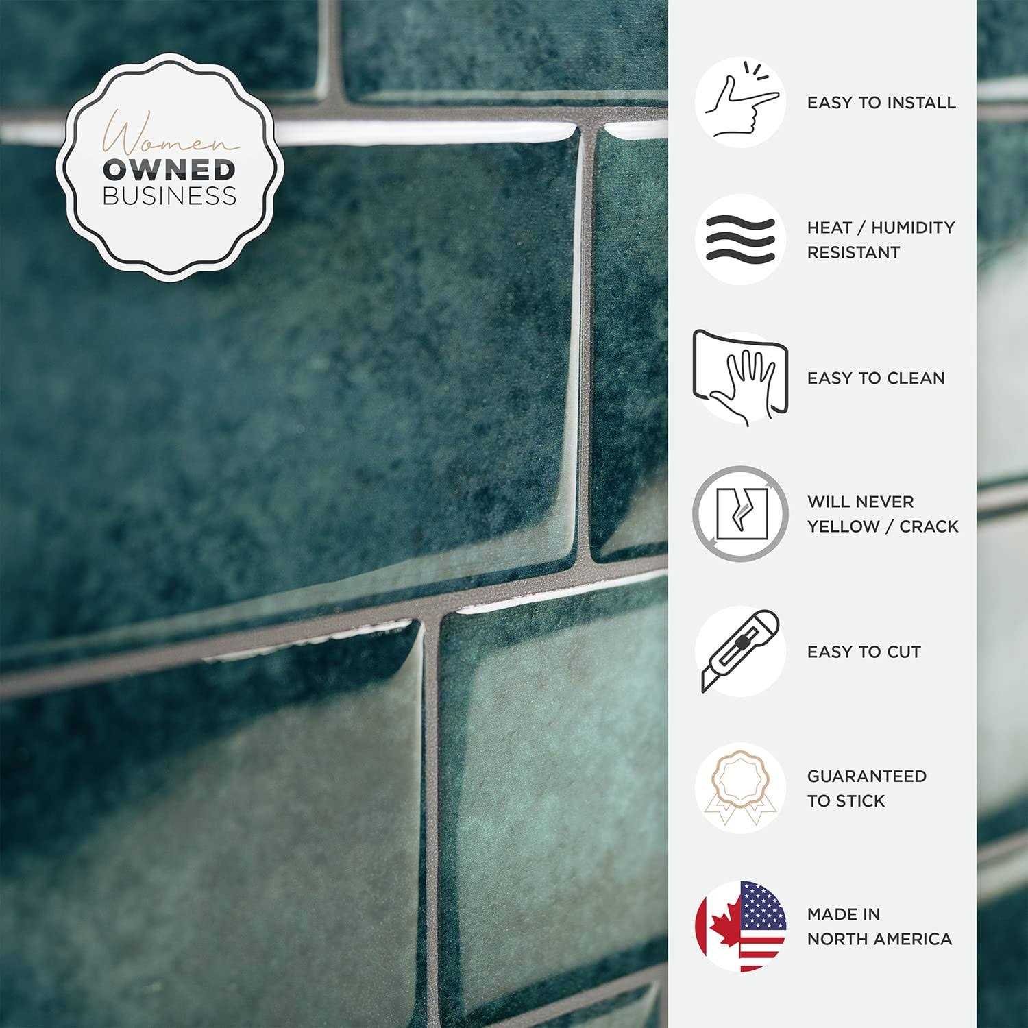 Smart Tiles Peel and Stick Backsplash 5 Sheets of 11.56 x 8.38 - Zenithce