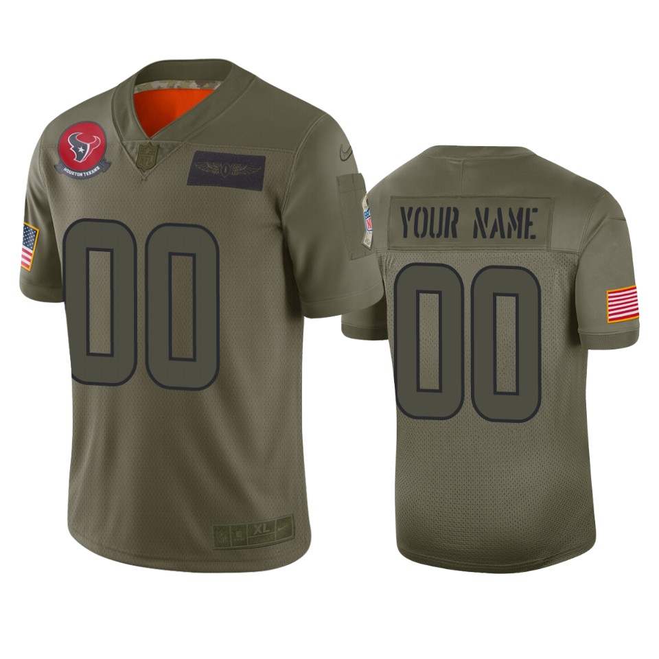 Houston Texans Customized 2019 Camo Salute To Service NFL Stitched Limited Jersey - Zenithce
