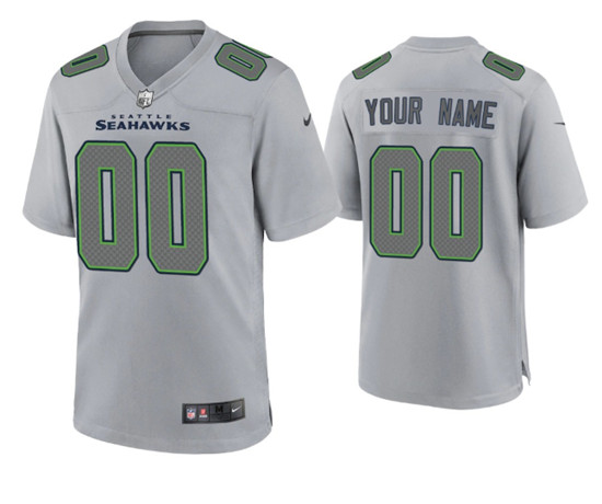 Seattle Seahawks Customized Custom Gray Atmosphere Fashion Stitched Game Jersey - Zenithce