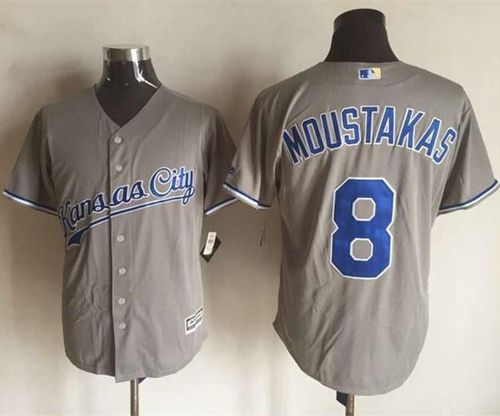 Royals #8 Mike Moustakas New Grey Cool Base Stitched Jersey - Zenithce
