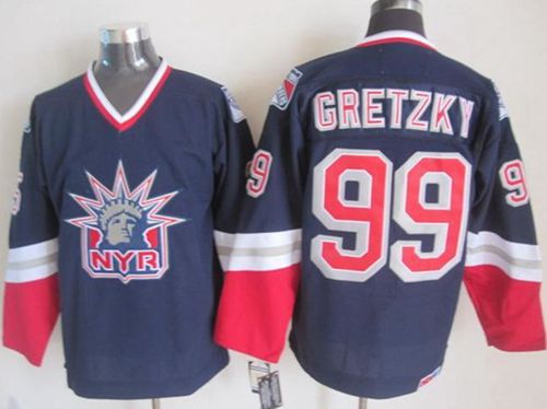 Rangers #99 Wayne Gretzky Navy Blue CCM Statue Of Liberty Stitched Jersey - Zenithce