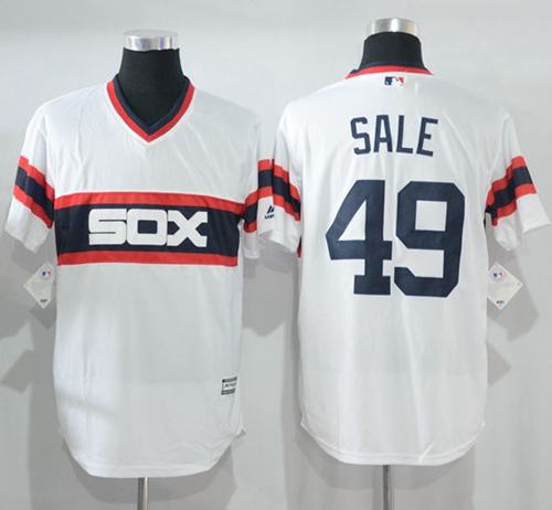 White Sox #49 Chris Sale White New Cool Base Alternate Home Stitched Jersey - Zenithce