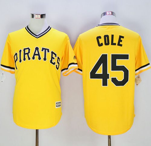 Pirates #45 Gerrit Cole Gold New Cool Base Stitched Jersey - Zenithce