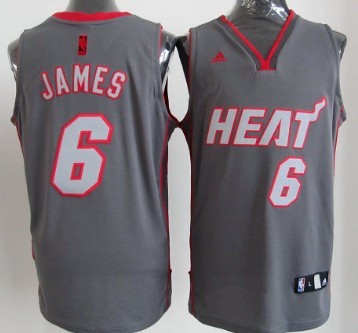 Miami Heat #6 LeBron James Gray Shadow Jersey - Zenithce