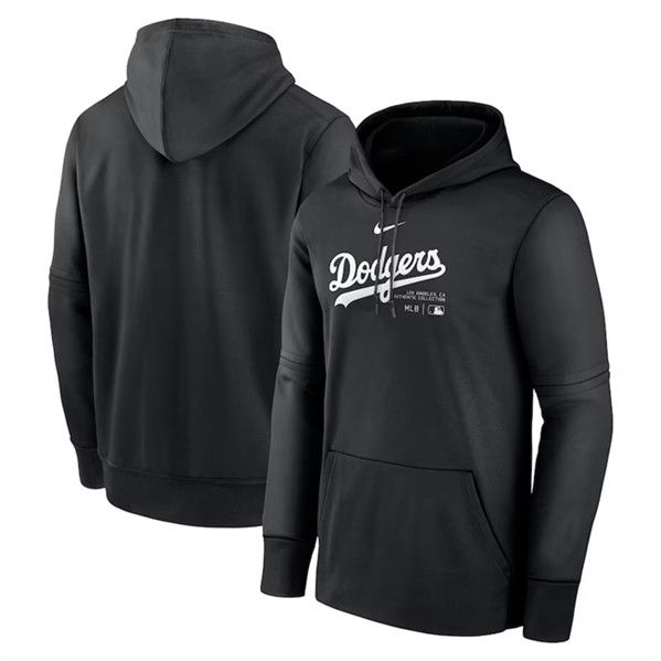 Los Angeles Dodgers Black Collection Practice Performance Pullover Hoodie - Zenithce
