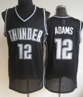 Oklahoma City Thunder #12 Steven Adams Black With White Swingman Jersey - Zenithce