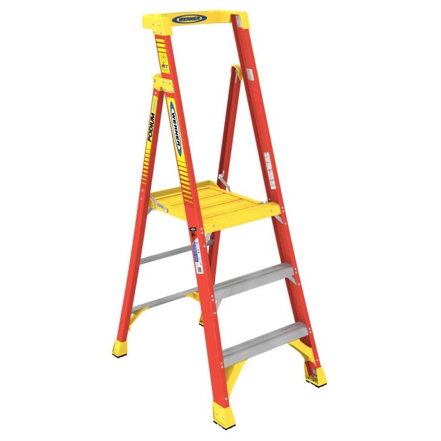 Werner 3 ft. Type IA Fiberglass Podium Ladder PD6203 - Zenithce