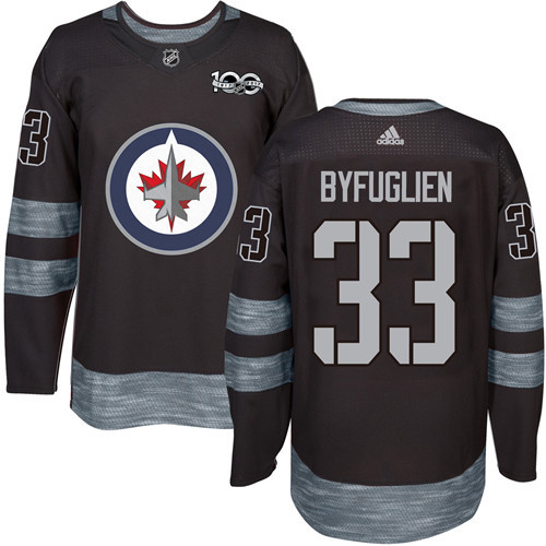 Jets #33 Dustin Byfuglien Black 1917-2017 100th Anniversary Stitched Jersey - Zenithce