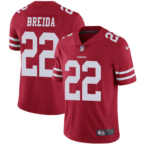 San Francisco 49ers #22 Matt Breida Red Vapor Untouchable Limited Stitched Jersey - Zenithce