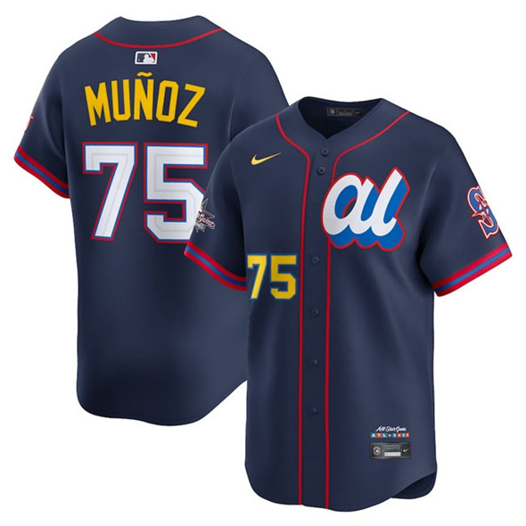 American League #75 Andrés Mu?oz Navy 2025 All-Star Edition Limited Stitched Jersey - Zenithce