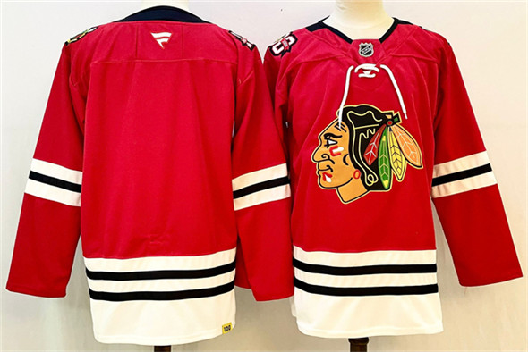 Chicago Blackhawks Blank Red 2025 Home 100th Anniversary Stitched - Zenithce
