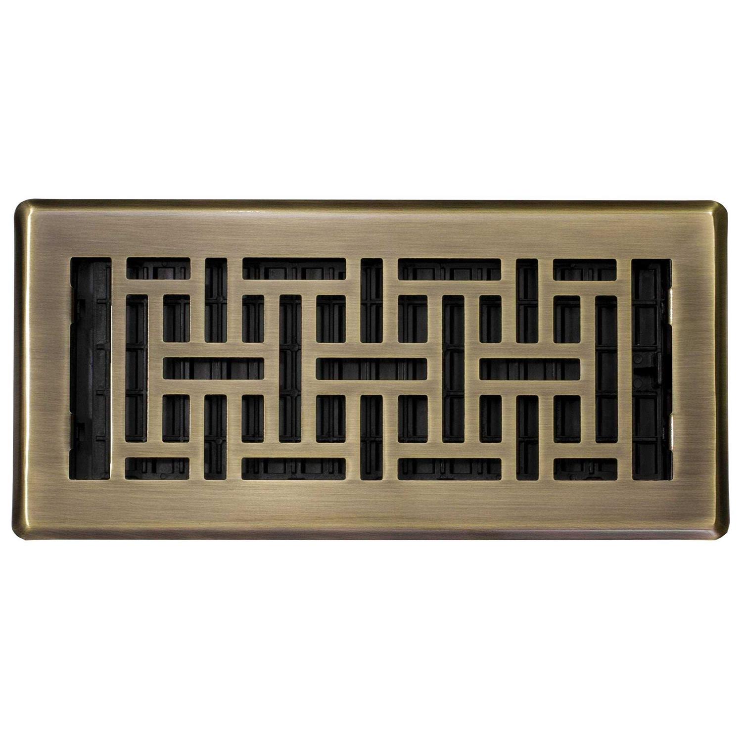 Decor Grates 4 in. x 10 in. Oriental Steel Plated Floor Register - Zenithce