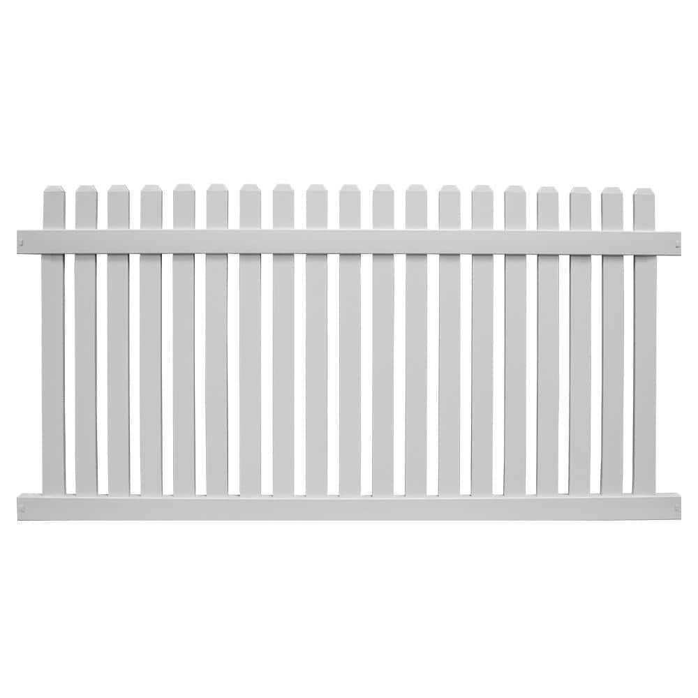 Weatherables Pembroke H White Vinyl Privacy Fence Gate Kit - Zenithce